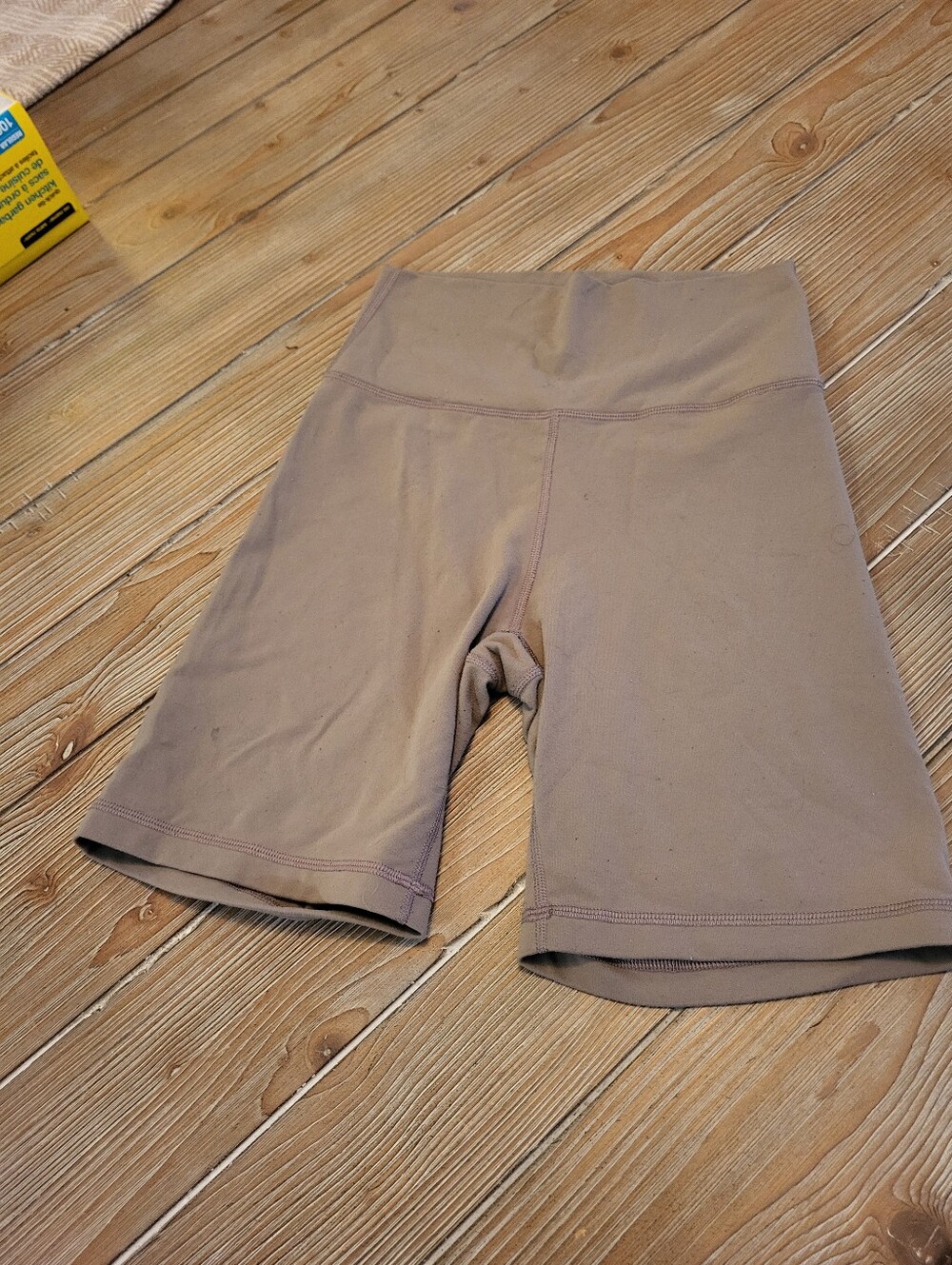 TNA Women's High-Rise Bike Shorts in Taupe